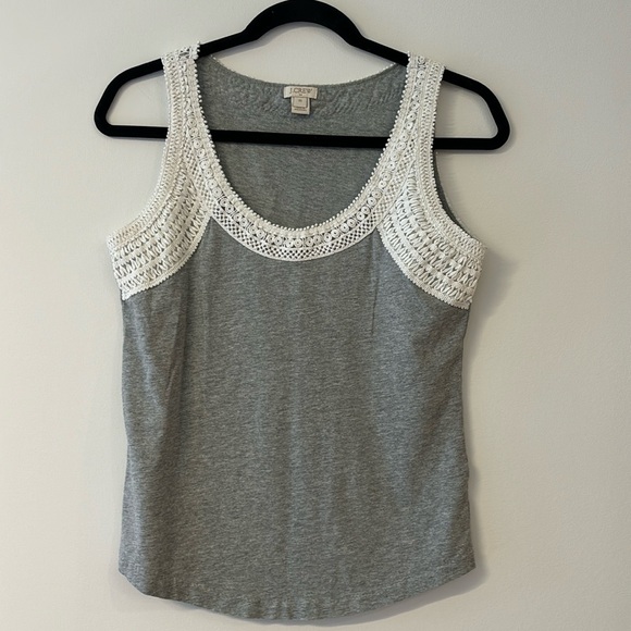 J. Crew lace accented tank top - Picture 1 of 9